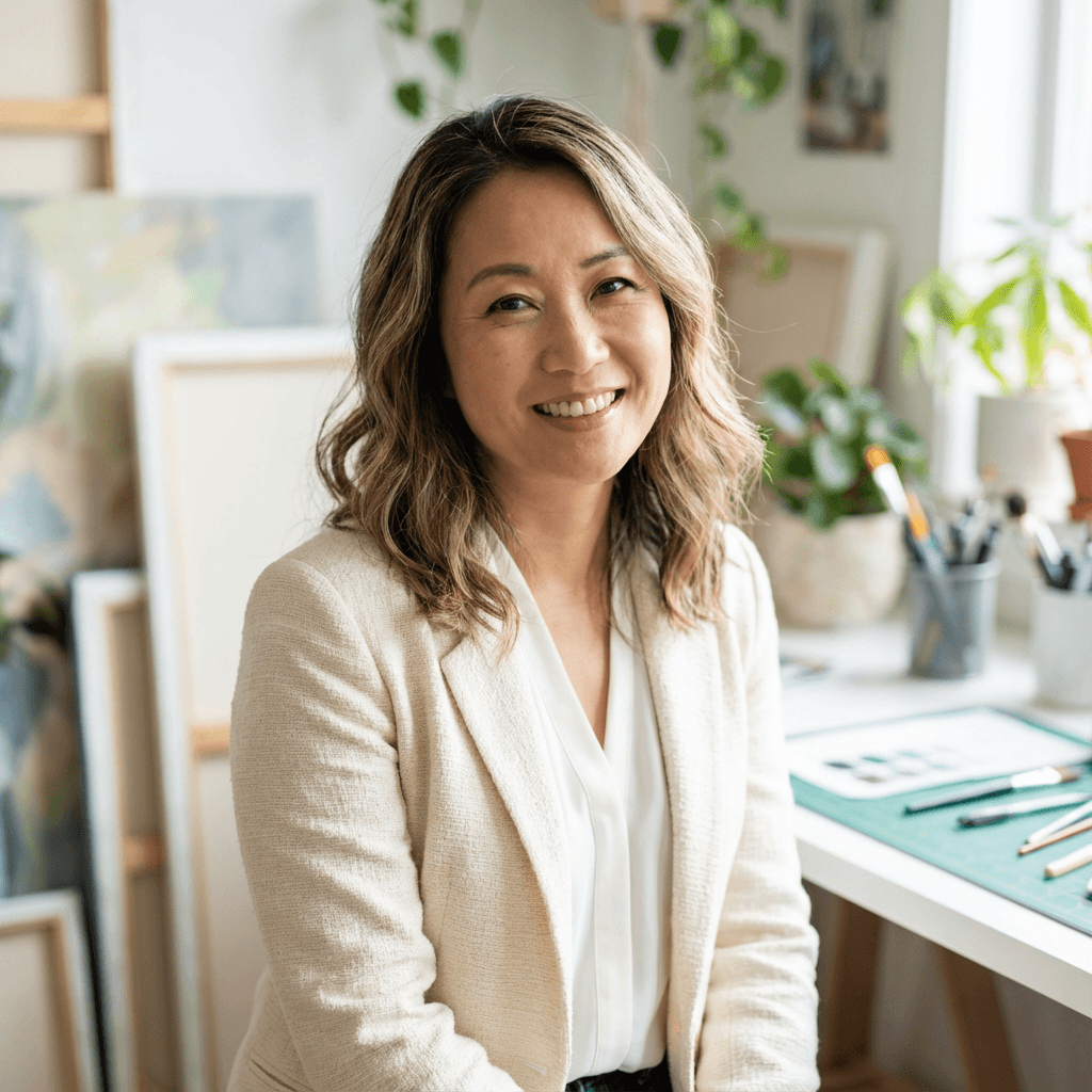 Portrait souriant d'une cliente habituée